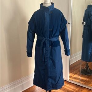 Vintage 80's Down Crest UTEX Blue Corduroy & Puffer Maxi Coat 9/10